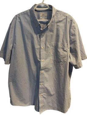 Croft & Barrow Mens Striped Button Down Shirt Size XXL Cotton/Poly Blend